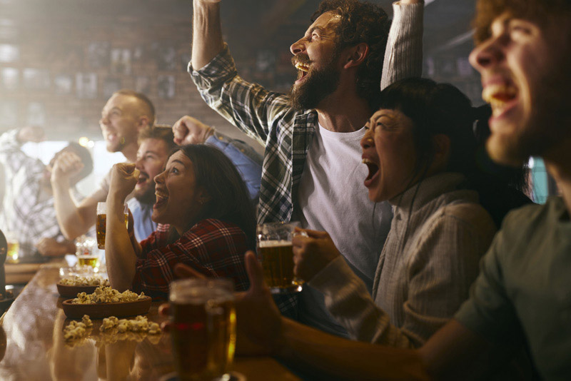 Friends enjoying sports